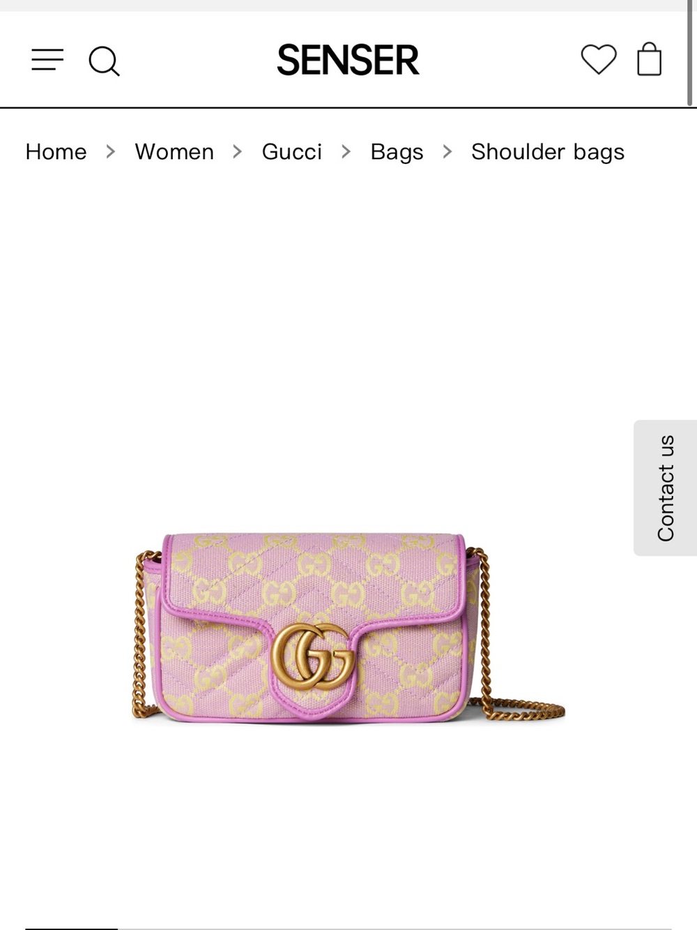 Gucci Pink and Yellow GG Marmont Crossbody Bag